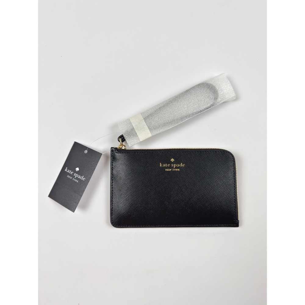 Kate Spade Lucy Small Card Holder Wristlet Black‎ New With Tags